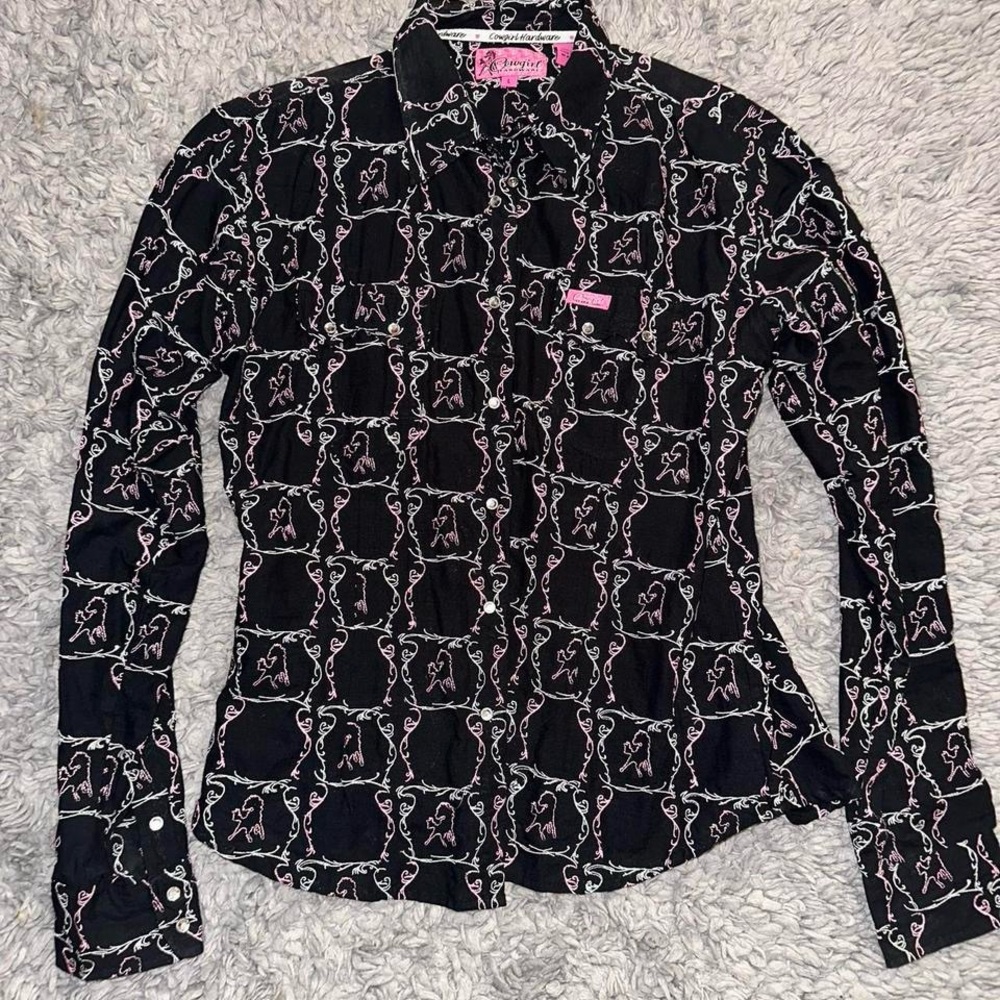 Black and Pink Women's Blouse